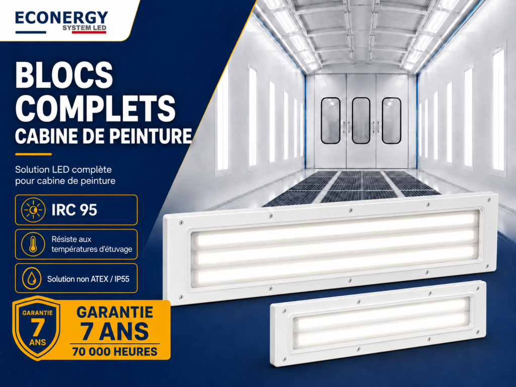 luminaire complet pour cabine de peinture